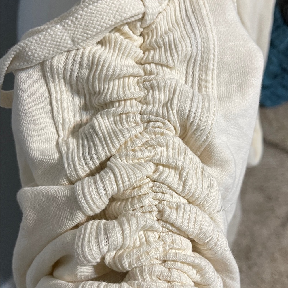 Anthropologie Daily Practice Horizon Wide-leg Jumpsuit Ivory Pockets Boho Small - Picture 12 of 12
